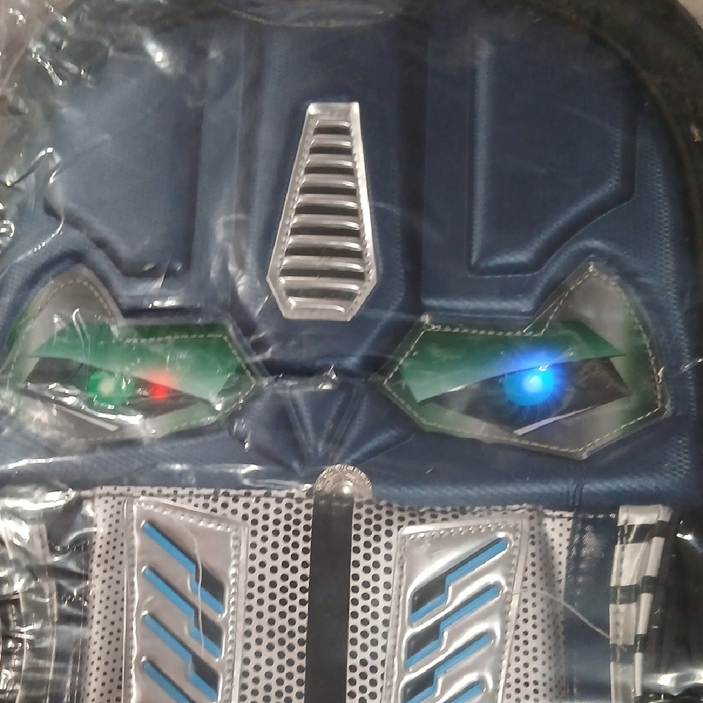 Kids Robot Mask Backpack - Blue with Metallic Accents